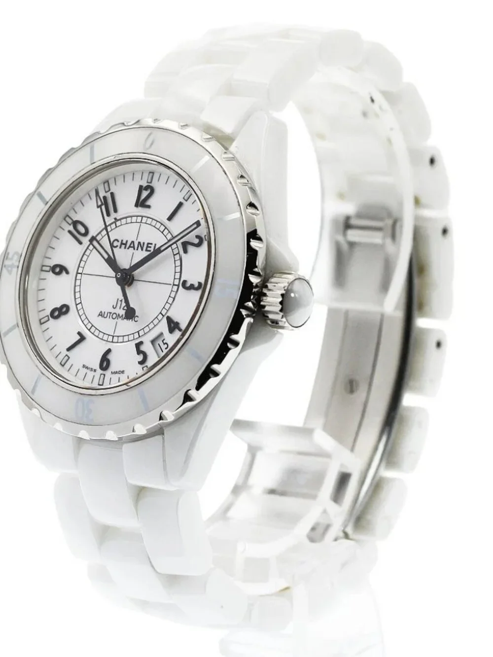CHANEL J12 H0970 White ceramic date white Dial Automatic Men's Watch_968253